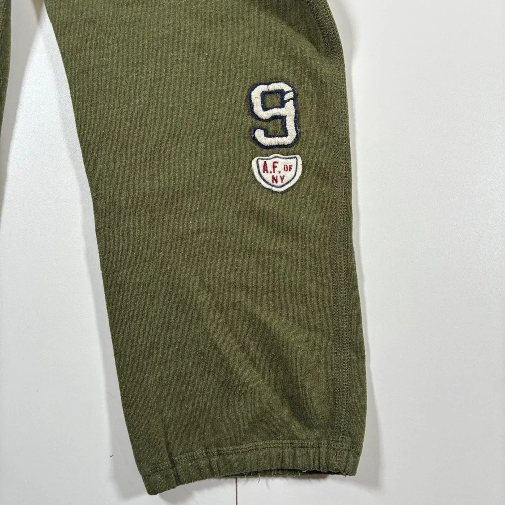 Vintage Abercrombie Fitch Sweatpants Women Medium Olive Green Logo Joggers